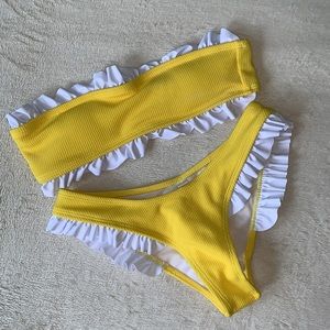 Yellow ruffle bikini